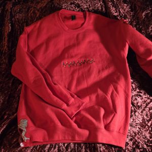 Cute Red Crewneck Sweatshirt w/Side Bow Size Availability 1M, 1XL